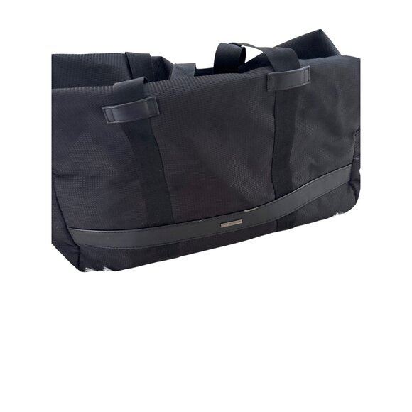 Georgio Armani Black Large Nylon & Leather Duffle Bag With Dual Handles & Adjust - Picture 7 of 14